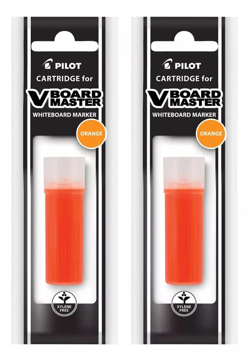 2 Cartuchos Repuestos Tinta Pilot Marcador Pizarrón V Board Naranja - Pilot