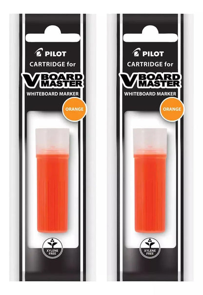2 Cartuchos Repuestos Tinta Pilot Marcador Pizarrón V Board Naranja - Pilot