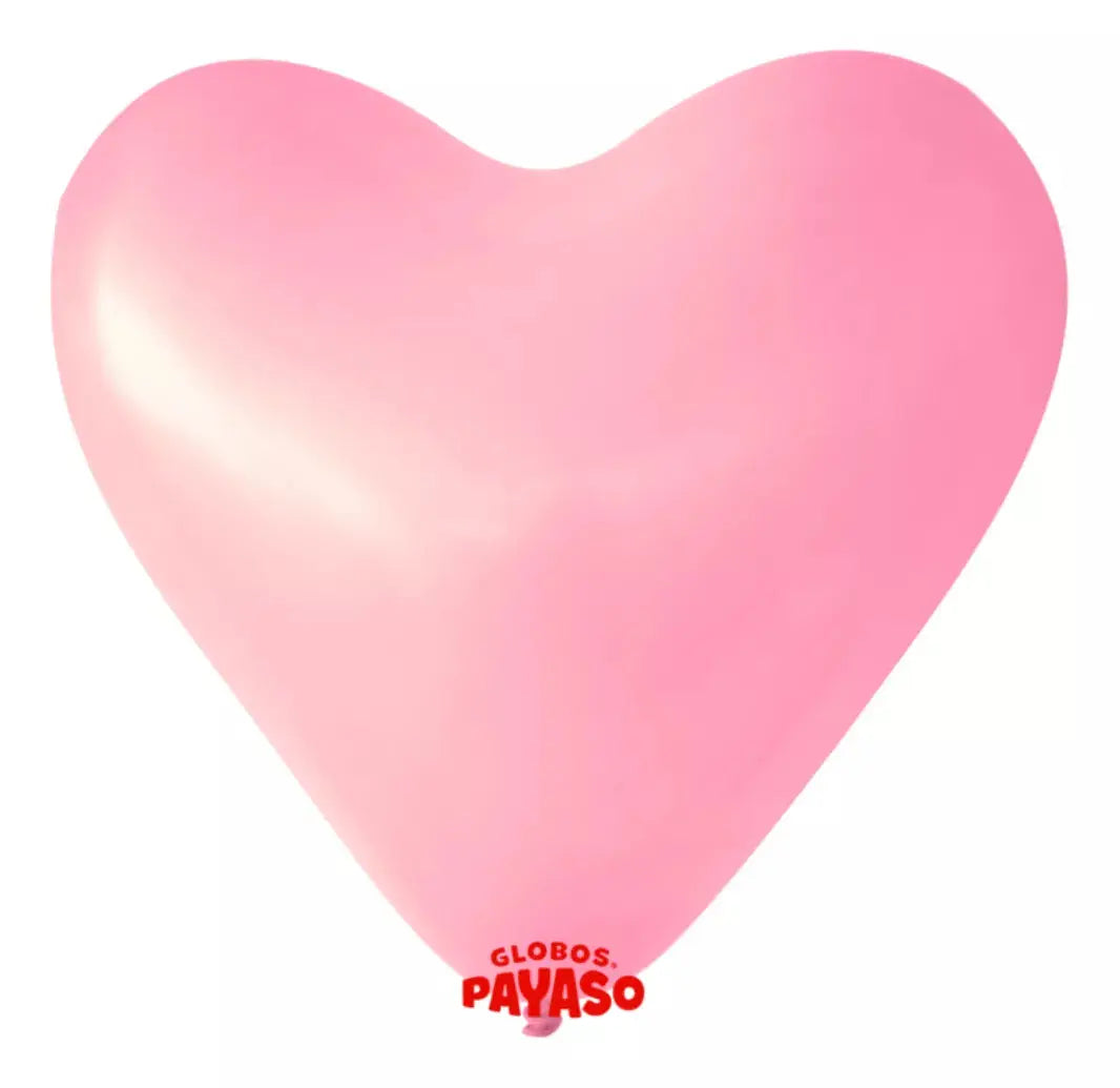 50pz Globos Payaso San Valentin Corazon N° H-10 Rosa - GLOBO PAYASO