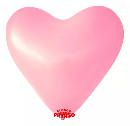 50pz Globos Payaso San Valentin Corazon N° H-10 Rosa - GLOBO PAYASO