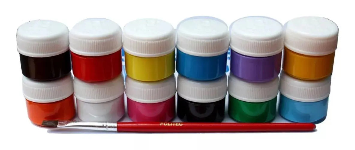 Set Pintura Acrilica Politec 12 Clasicos + 12 Especiales - Politec - accesorios