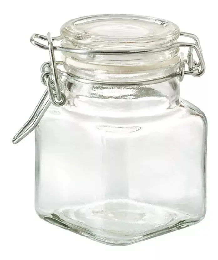Set 6 Frascos Vidrio Almacena Cocina 100 Ml Tapa Hermetica - Vittori - detalle