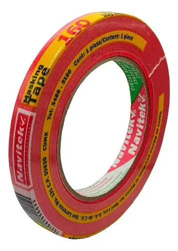 10 Pz Cinta Masking Tape Navitek Rojo 12mmx50m Automotriz - Offiland