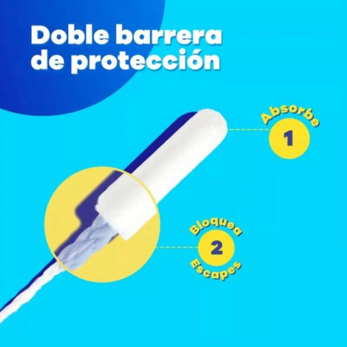 8 Tampones Tampax Pearl Regular Aplicador Plástico - P&amp;G - vista trasera