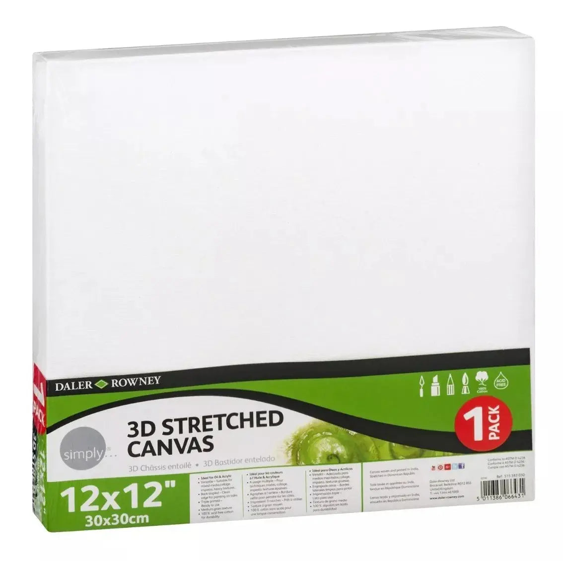 Bastidor Lienzo Pintar Canvas Daler Rowney Simply 30x30cm - daler rowney