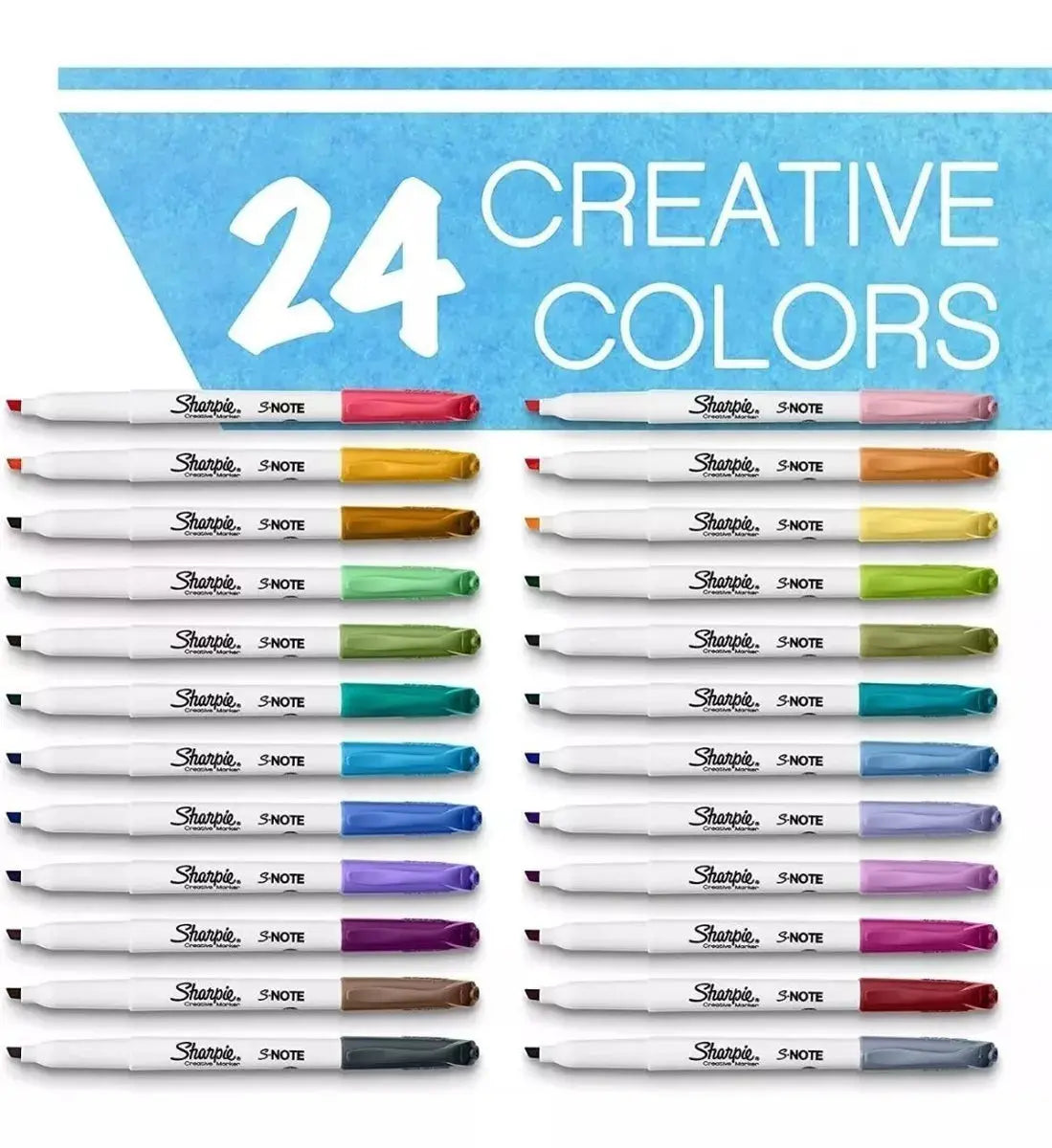 Marcatextos Sharpie S Note Punta Cincel Tonos Pastel 24 Piezas - Sharpie