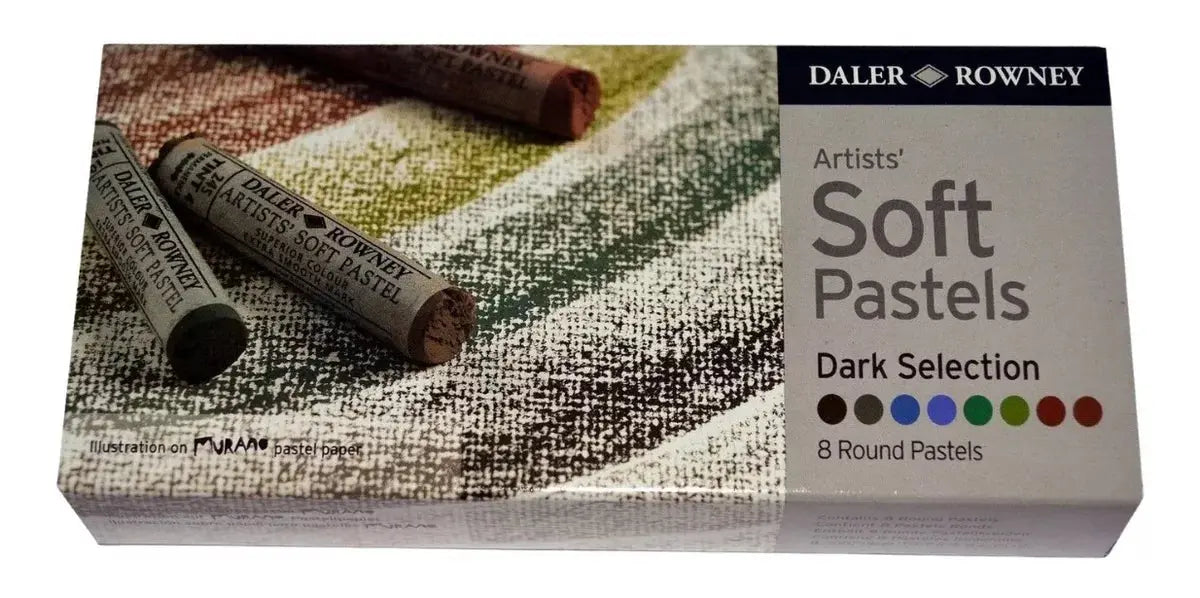 Soft Pastel Daler Rowney Gises Tonos Oscuros Profesional 8 Piezas - Daler-Rowney - vista lateral