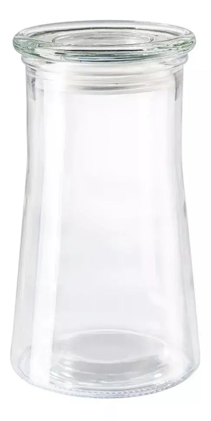 Envase Brocal Tapa Contenedor Frasco Vidrio Cristal 1.2 Lt - Vittori - vista lateral