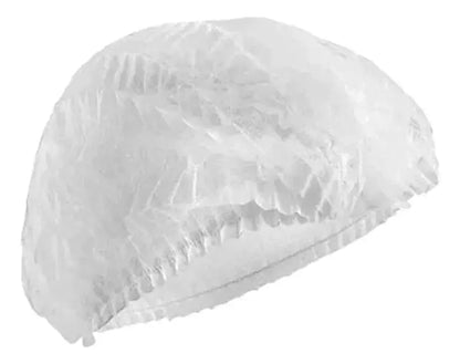 100 Cofia Gorro Plisado Desechable Alyger Elastico Doble Blanco - Alyger