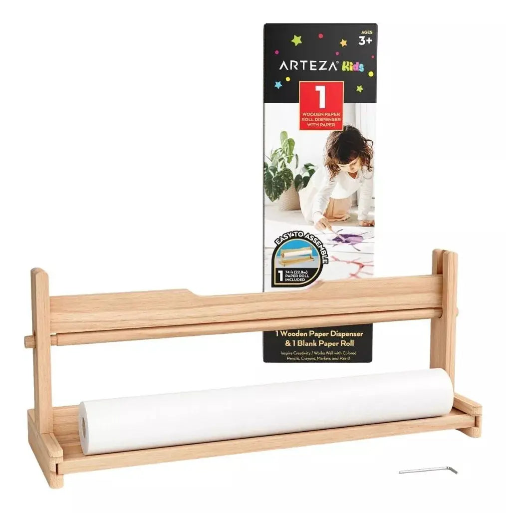 Rollo De Papel Para Niños Con Dispensador De Madera Arteza - Coveme - detalle