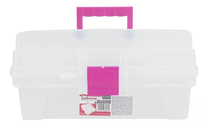 Caja Herramienta Santul Plástica 2 Bandeja Transparente Rosa - Sanhome