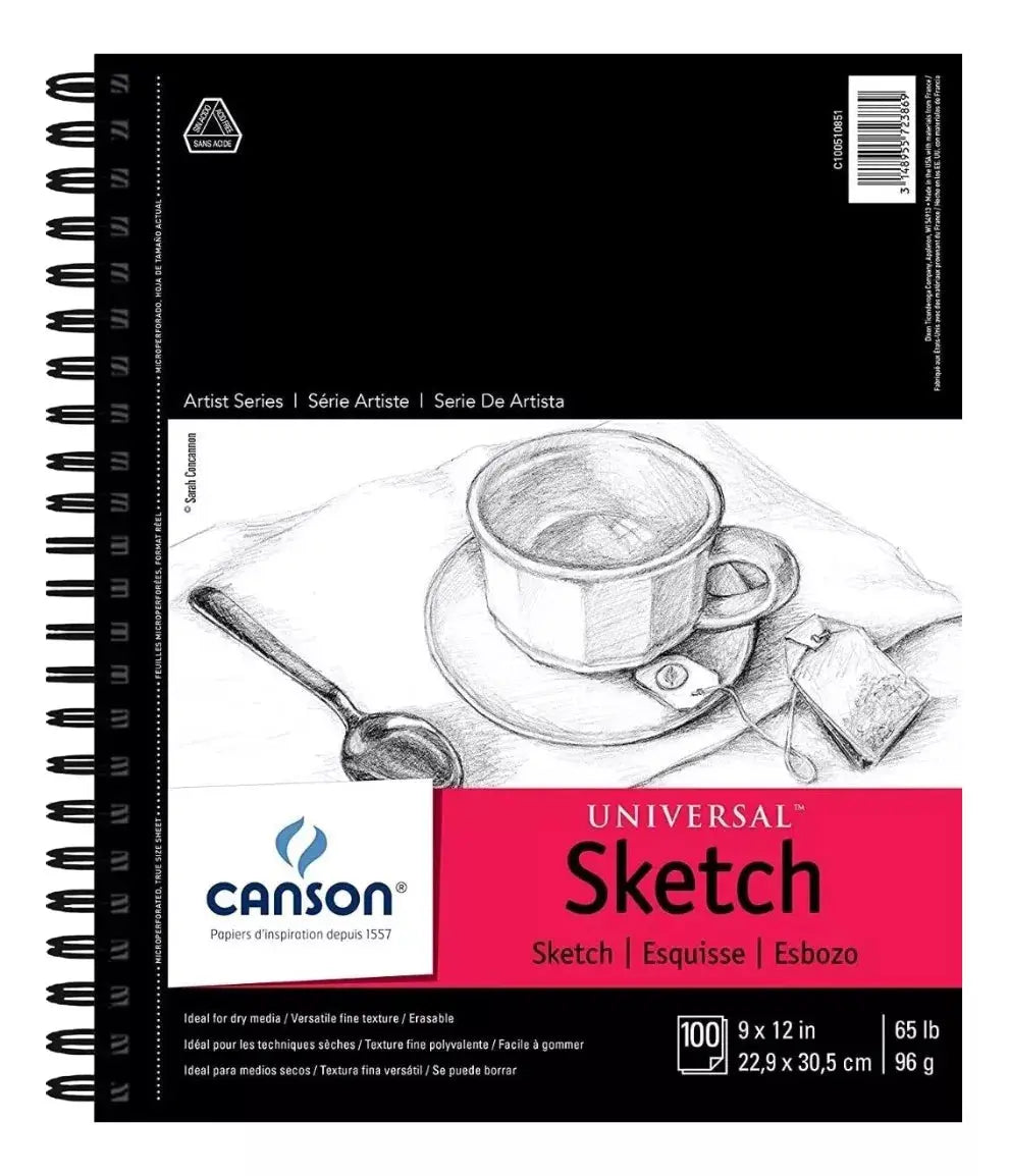 Block Sketchbook Dibujo Canson Universal Sketch 22.9 X 30.5 - Canson - detalle