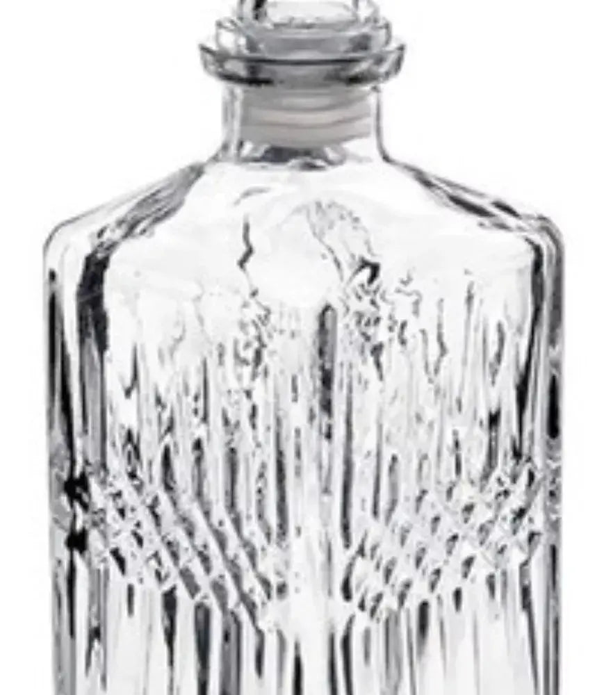 2 Pz Licorera Cuadrada Grande Rodas 750ml Vidrio Cristal - Vittori