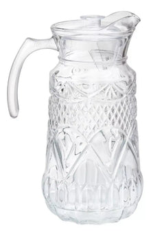 Jarra Vidrio Grueso Arcadia 1.6 L C/tapa Agua Cristal Fina - Vittori - vista lateral