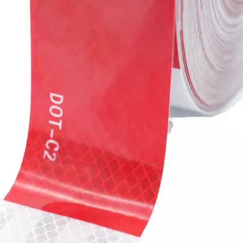 Rollo Cinta Reflejante Barricada Adhes 50mmx45m Rojo Blanco Color Rojo/blanco - ADHES