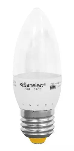 Foco Led 4w Sanelec Tipo Vela Luz Cálida Base E27 - Sanelec