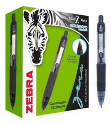 12 Plumas Zebra Mini Z-grip Boligrafo Retractil Medio 1.0mm - Zebra