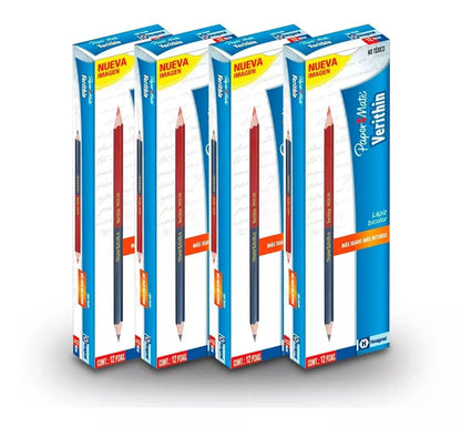 Kit Bicolor Rojo/Azul Paper Mate Verithin 72 Piezas - Paper Mate - empaque