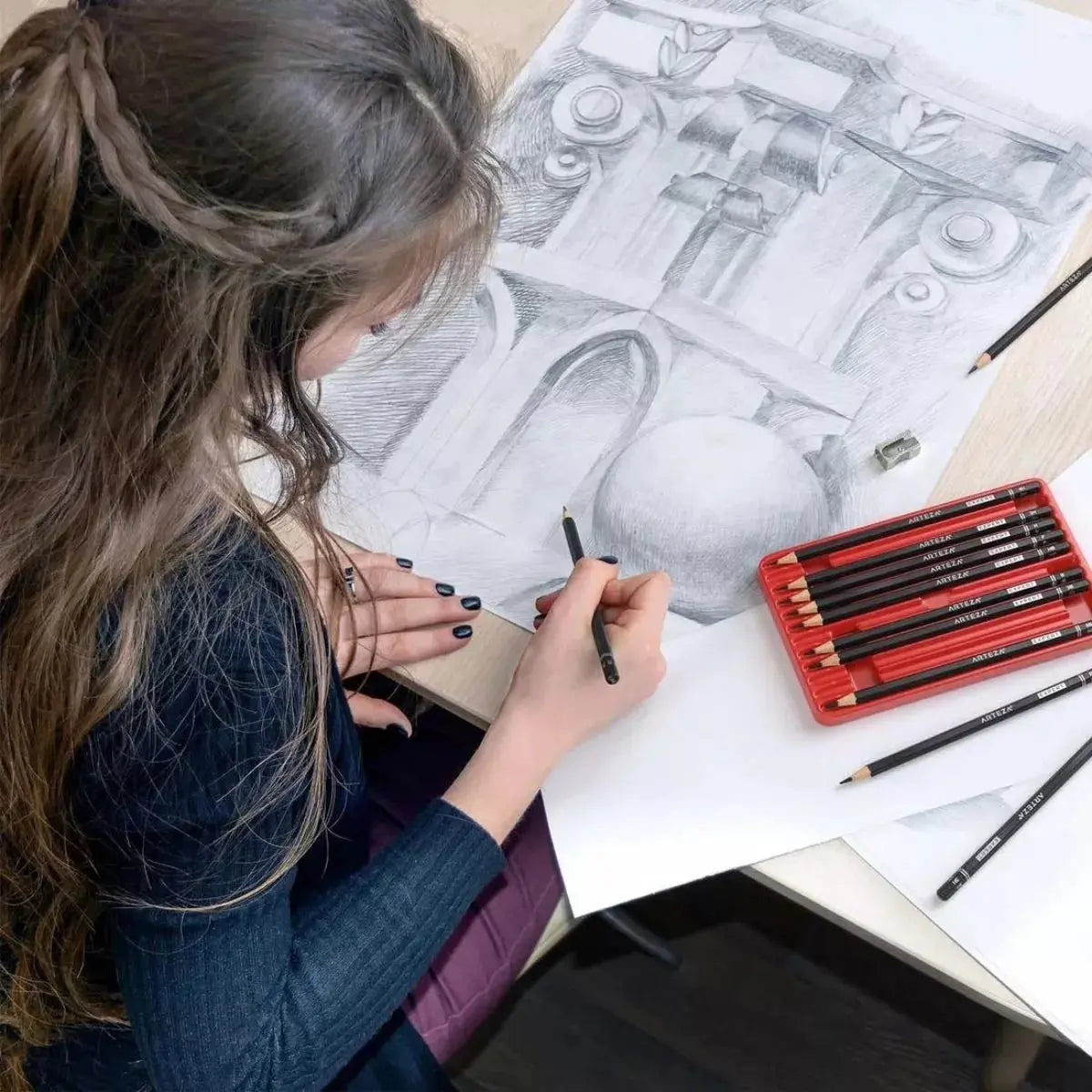 Set De 12 Lápices De Dibujo Profesionales Expert Arteza - Arteza - vista lateral