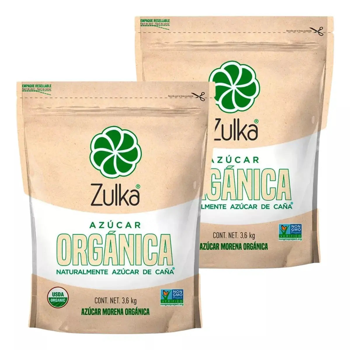 2pz Azucar Organica Zulka 3.6kg Caña Origen Natural Calidad - KCTS