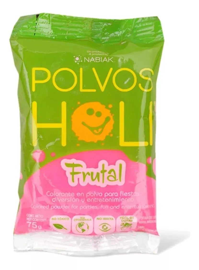 Polvos Holi Original Frutal 75gr Fiestas Paquete De 20 - Polvos Holi - vista trasera