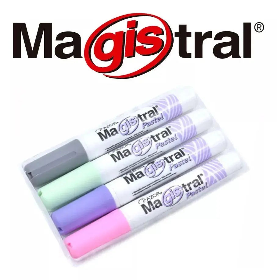 Estuche Marcador Magistral Pastel Con 4 Para Pizarrón Blanco - Magistral - empaque