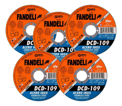 50 pzas Disco Corte Acero Inoxidable Fandeli Eco Delgado 4 1/2x7/8 - Fandeli