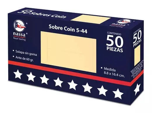 50 Sobres Para Billetes De Dinero Coin Guarda S Y Mas Nombre Del Diseño Coin-5-44 Color Manila - Nassa