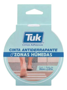 Cinta Antiderrapante Zonas Humedas Tuk 25mm X 4.57m Baño - Tuck