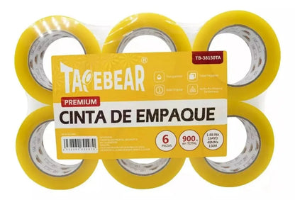 36pzs Cinta Transparente Empaque Tapebear 48mmx150m - TapeBear - vista lateral