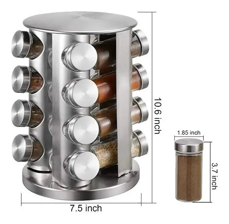 Especiero 9000 Alpro Carrusel 16 Frascos, Acero Inoxidable - Alpro - vista trasera