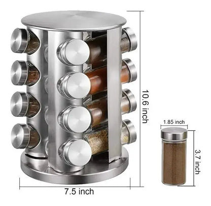 Especiero 9000 Alpro Carrusel 16 Frascos, Acero Inoxidable - Alpro - vista trasera