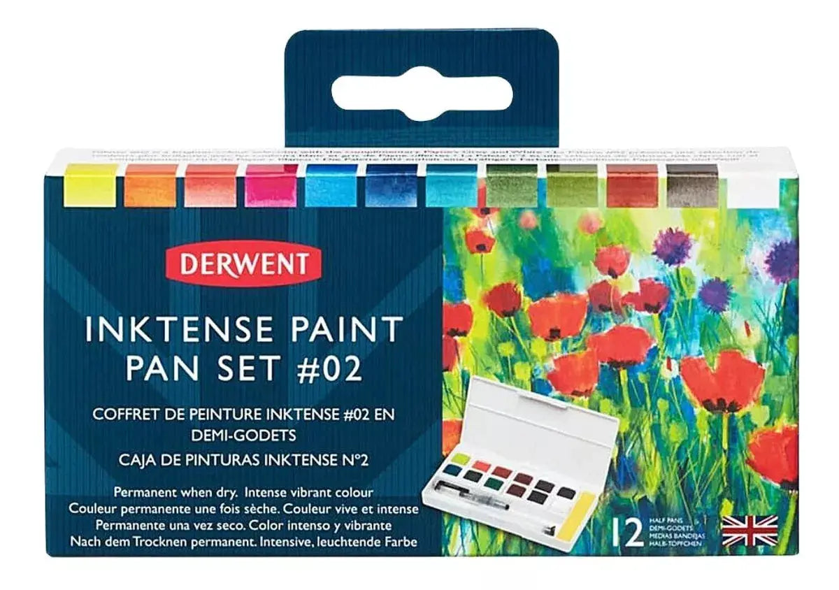 Estuche Acuarela 12 Pastillas Colores Inktense Derwent V2 - Derwent - detalle