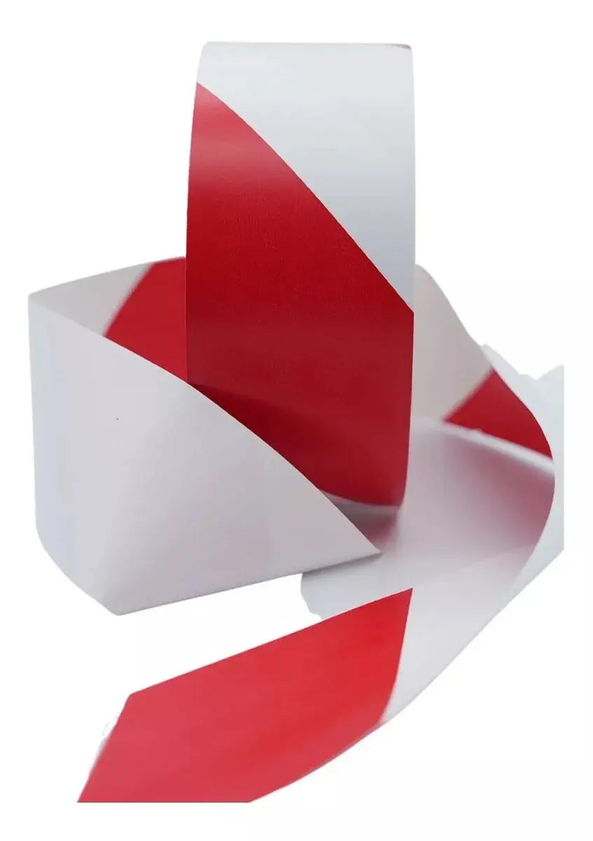 Cinta Delimitadora Adhesiva Pvc Adhes 4.8cmx33m Blanca/Rojo - ADHES - empaque