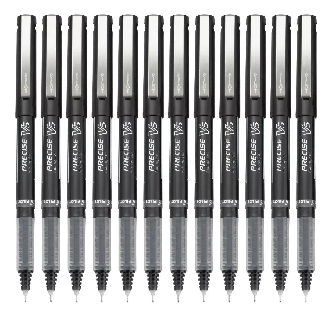 12 Plumas Pilot Bolígrafo Precise V5 Tinta Liquida Extrafino Color a Elegir Negro - Pilot - vista lateral
