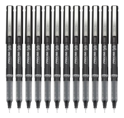 12 Plumas Pilot Bolígrafo Precise V5 Tinta Liquida Extrafino Color a Elegir Negro - Pilot - vista lateral