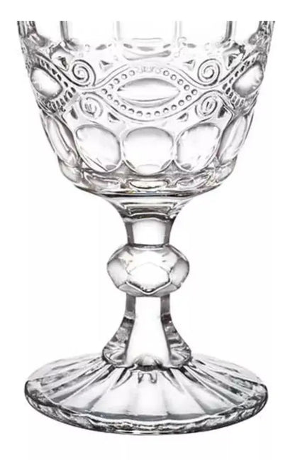 6 Copas Vino Tinto Blanco Vidrio Cortado Cristal Diamante - Vittori - uso