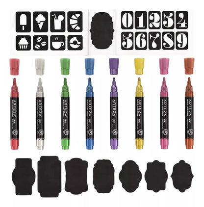 Set 8 Rotuladores Tinta Liquida Colores Metalicos Arteza - Arteza - detalle