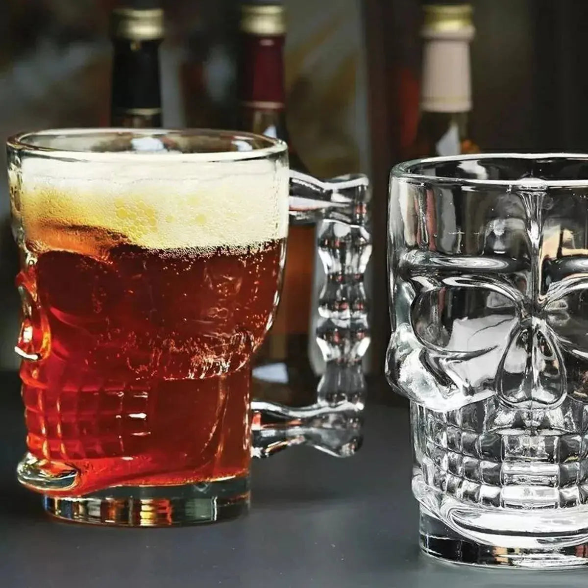 Pack Vaso Tarro Calavera Craneo Skull Vidrio 4 Pz De 540ml - Vittori