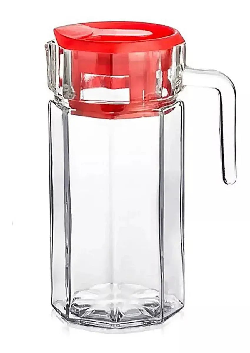 Jarra Vidrio Octagonal Grande Tapa 1.5 L Agua Cristal - Vittori - detalle