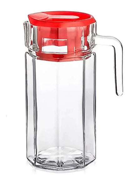 Jarra Vidrio Octagonal Grande Tapa 1.5 L Agua Cristal - Vittori - detalle