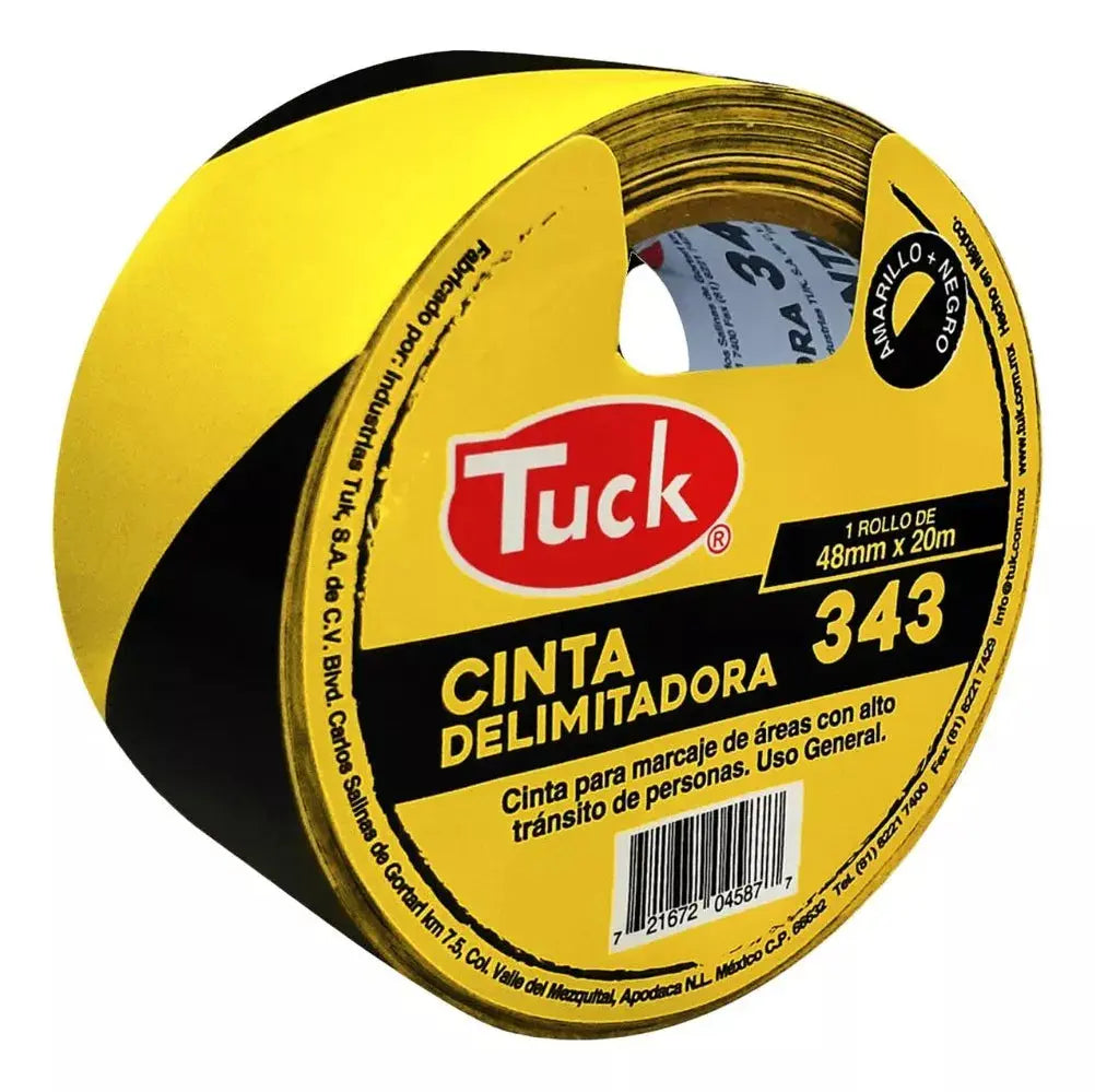 Cinta Delimitadora Area Tuck 48mmx20m Amarillo/negro Marcaje - Tuck