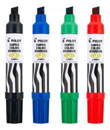 4 Marcadores Plumones Jumbo Pilot Super Colors Recargable - Politec - empaque