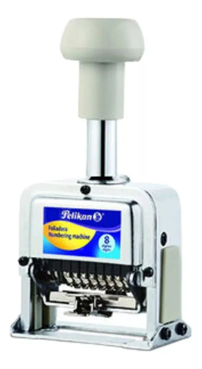 Foliador Automatico Metalico 8 Digitos Pelikan - Pelikan - vista lateral