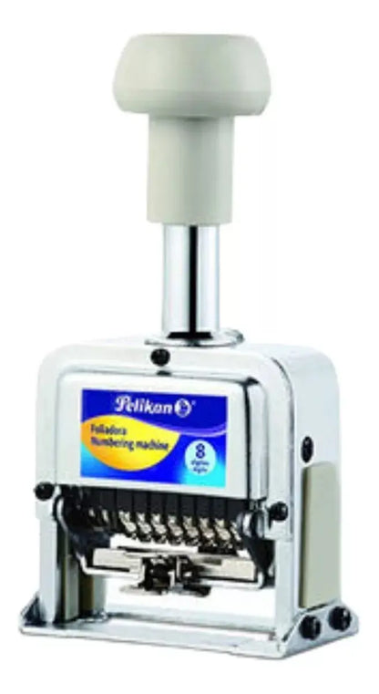 Foliador Automatico Metalico 8 Digitos Pelikan - Pelikan - vista lateral