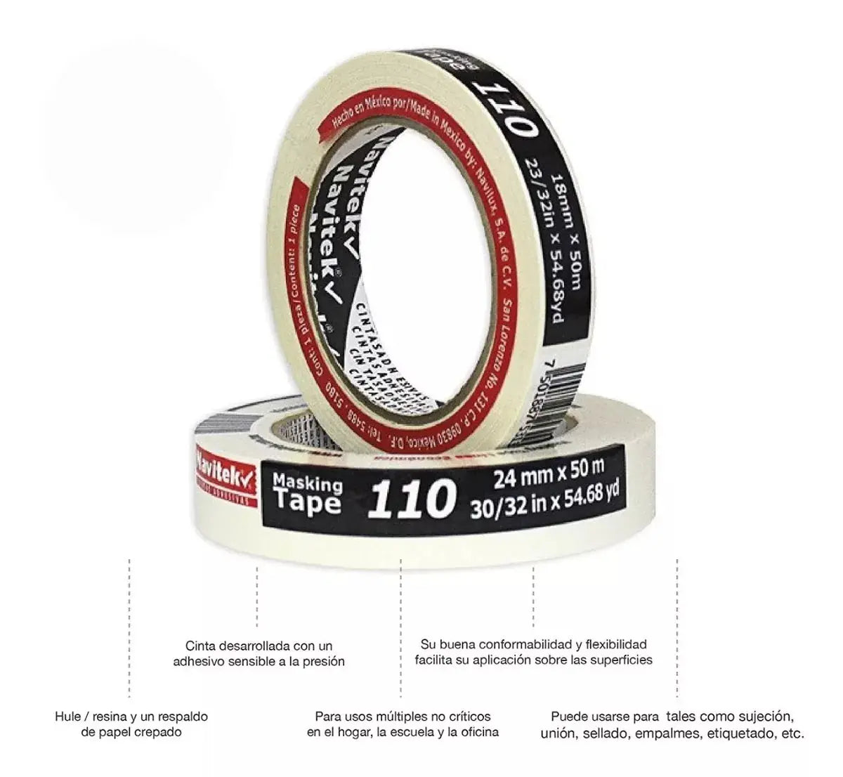 Cinta Adhesiva Maskingtape 110 Oficina 48mmx50m Janel Rollo - Janel - vista lateral