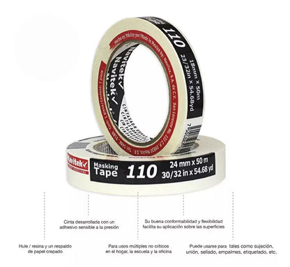 Cinta Adhesiva Maskingtape 110 Oficina 48mmx50m Janel Rollo - Janel - vista lateral