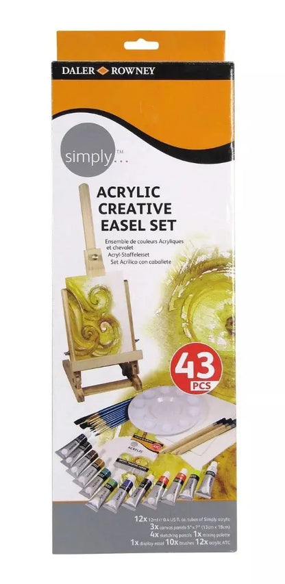 Set 43 Piezas Caballete Acrílico Daler Rowney Simply Creativo - Daler Rowney