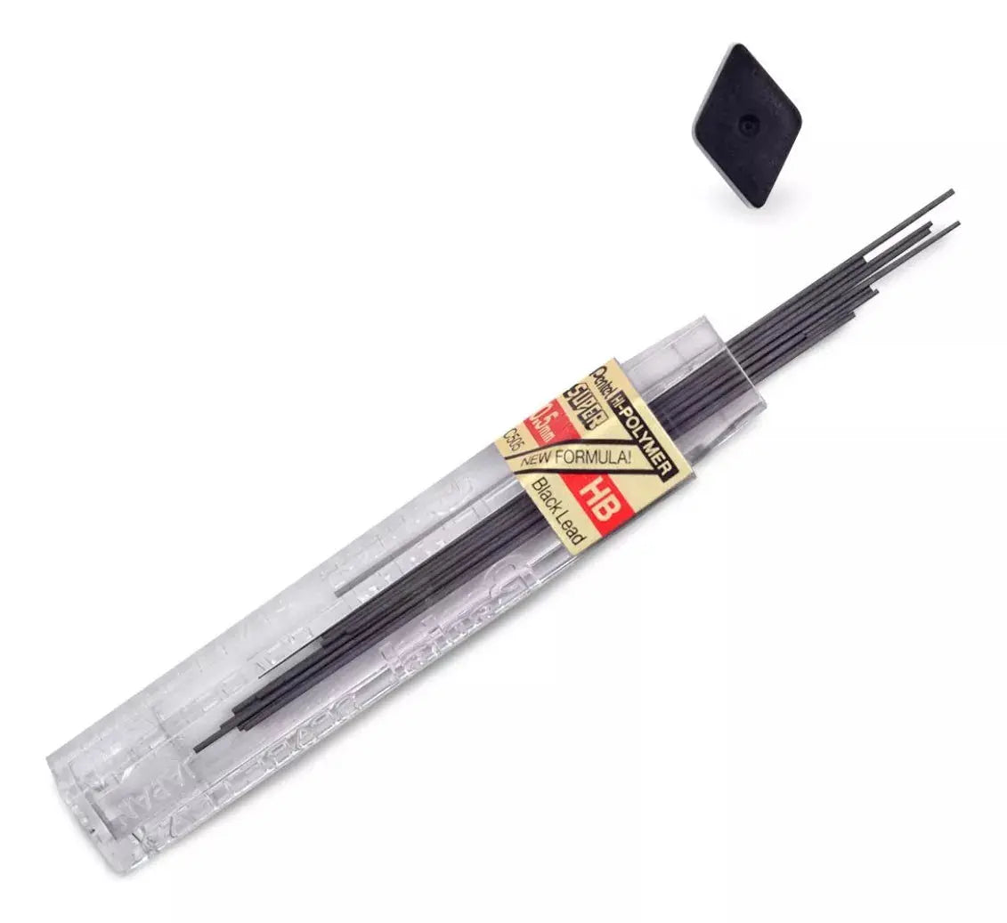 3 Minas Puntillas Lapicero Pentel Super Hi-polymer 0.5mm - Pentel - vista lateral