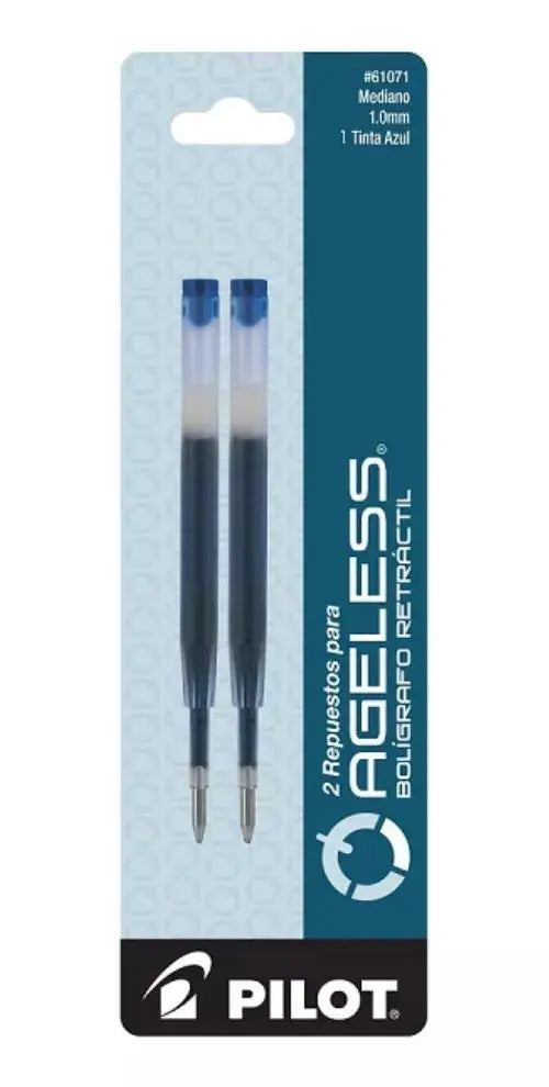 2 Repuesto Pluma Ageless Pilot Recambio Dr.grip Elegir Color Azul - Pilot - empaque